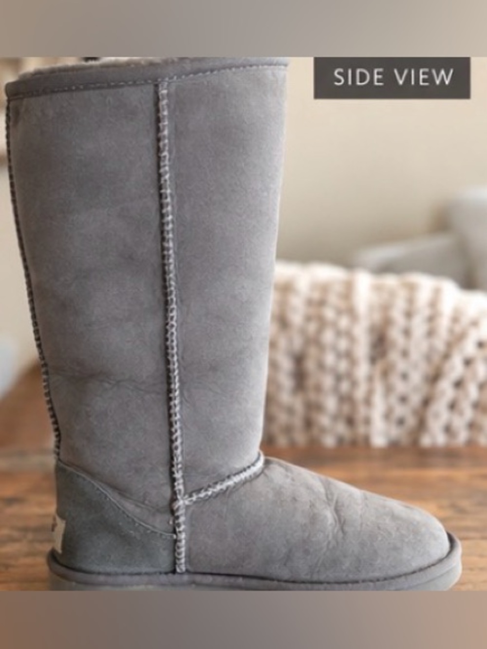 UGG Australia Classic Tall 5815 Grey Suede Shearling Boots – Women’s 7 - Picture 2 of 9